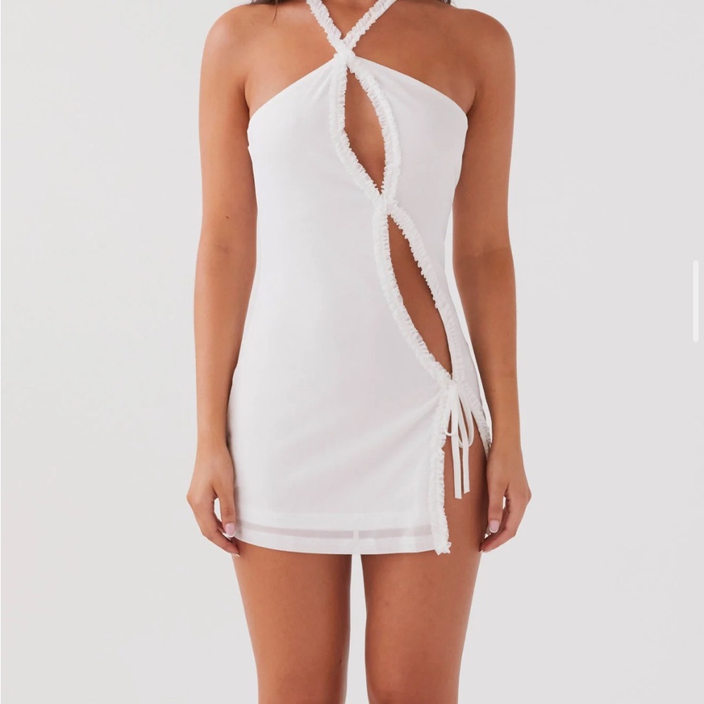 White mini Halter Dress